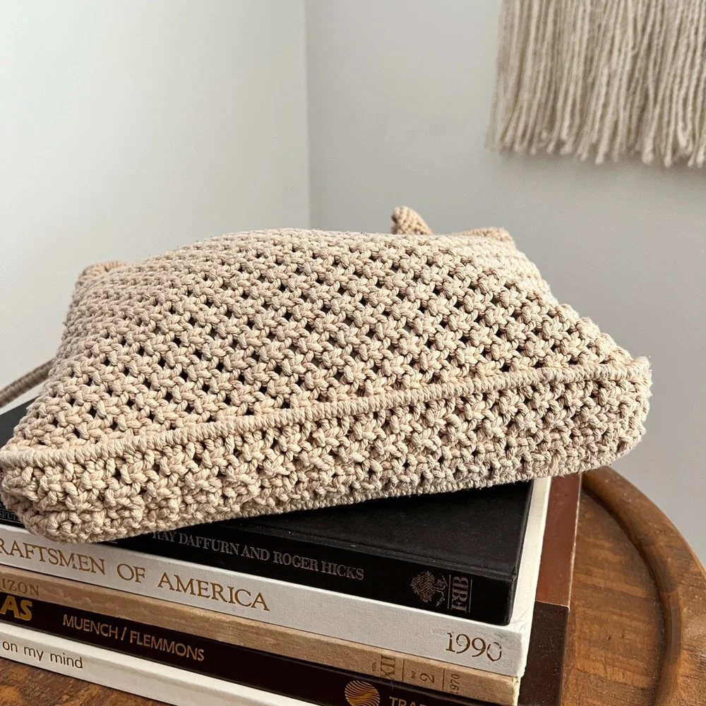 Cappelli Handcrafted Beige Crochet Bag Spring Summer Festival Season